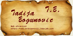 Tadija Bogunović vizit kartica